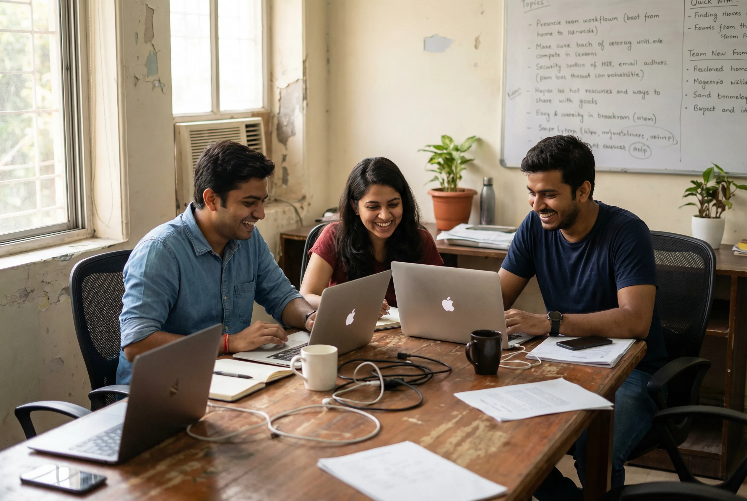 The ApnaHelper team working together